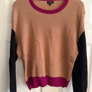 Express Colorblock Sweater - Brown, Black, and Pink